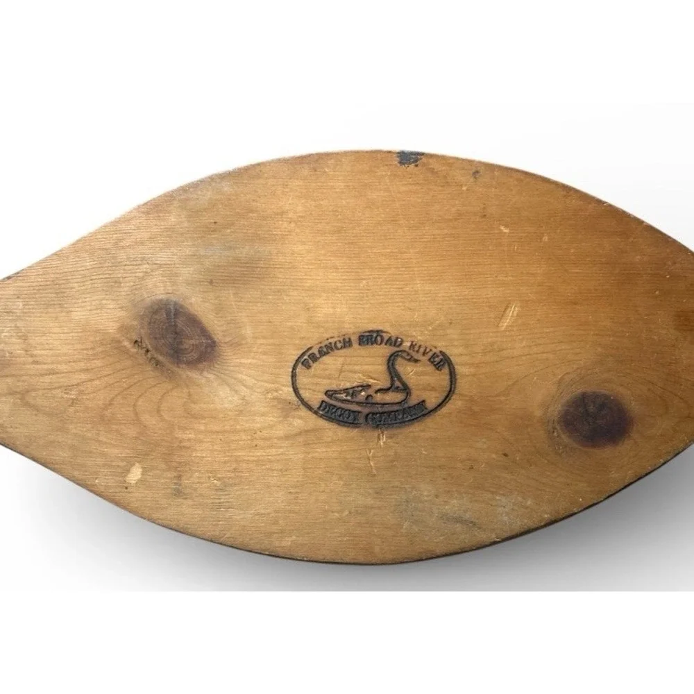 French Broad River Wooden Duck Decoy Company Signed Tray Rustic Cabin Decor